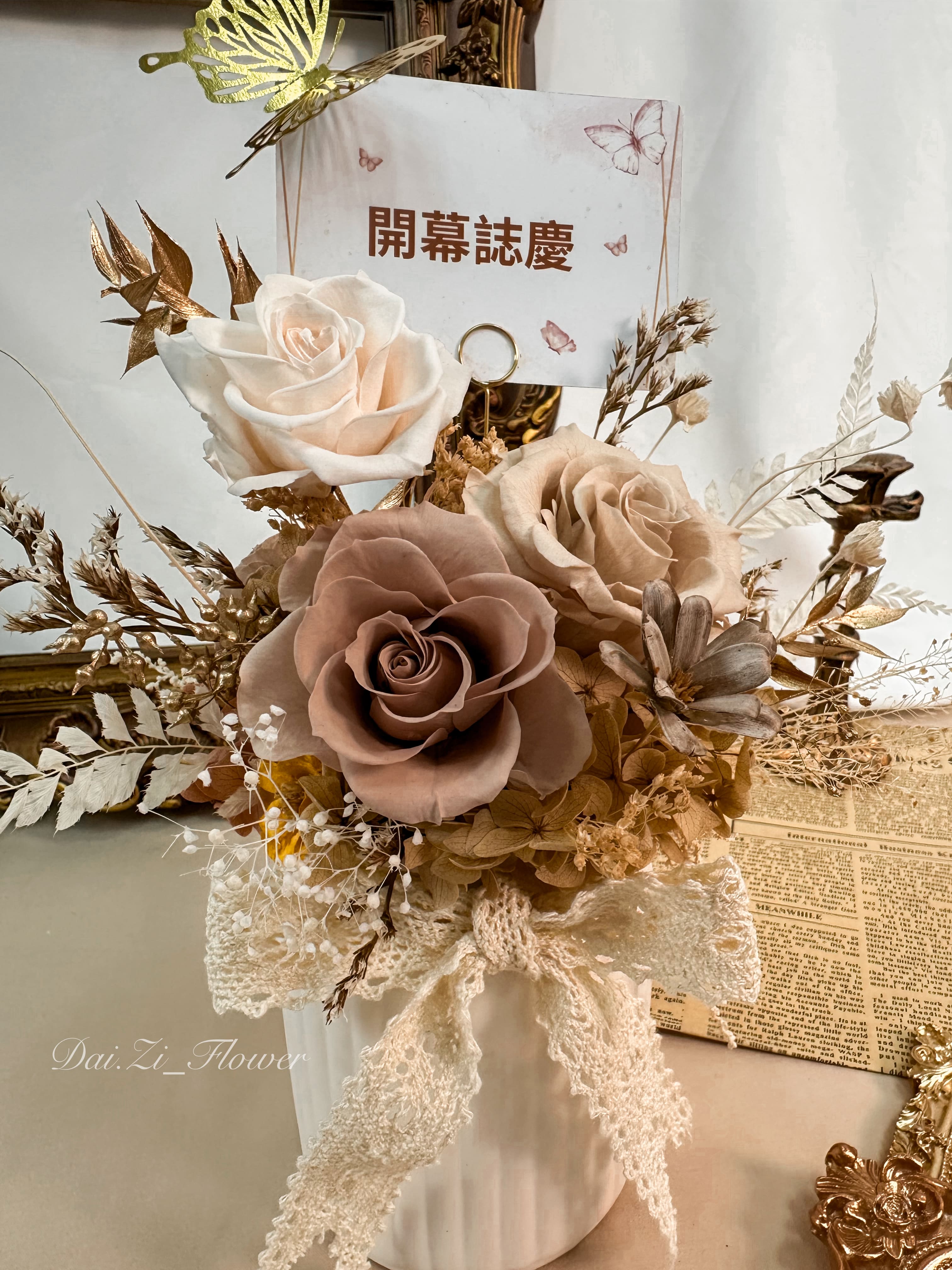 高質感不凋玫瑰細節-客製化永生花禮設計-商業空間美學佈置-大台北地區配送
